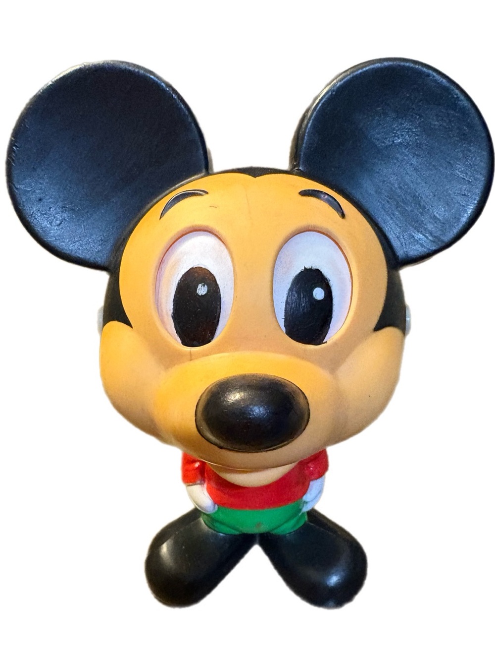 Vintage Mattel Mickey Mouse Figure with Red Shirt and Green Shorts -Voice Works